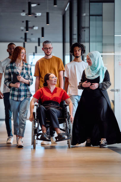 Diverse team in a modern office