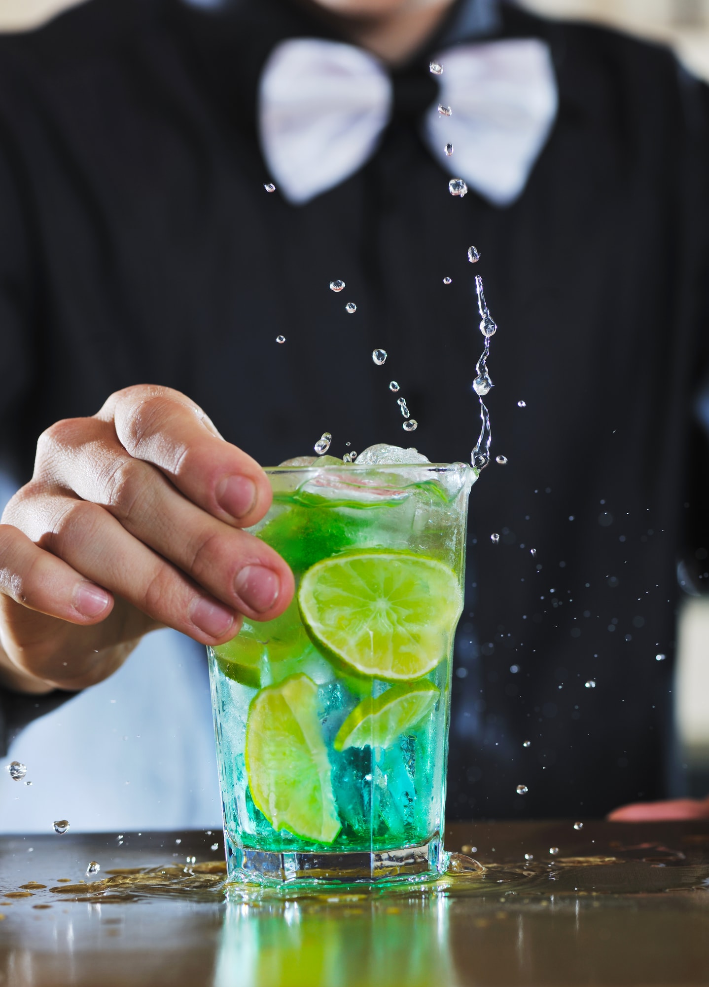 Food and drink films — bartender preparing a drink
